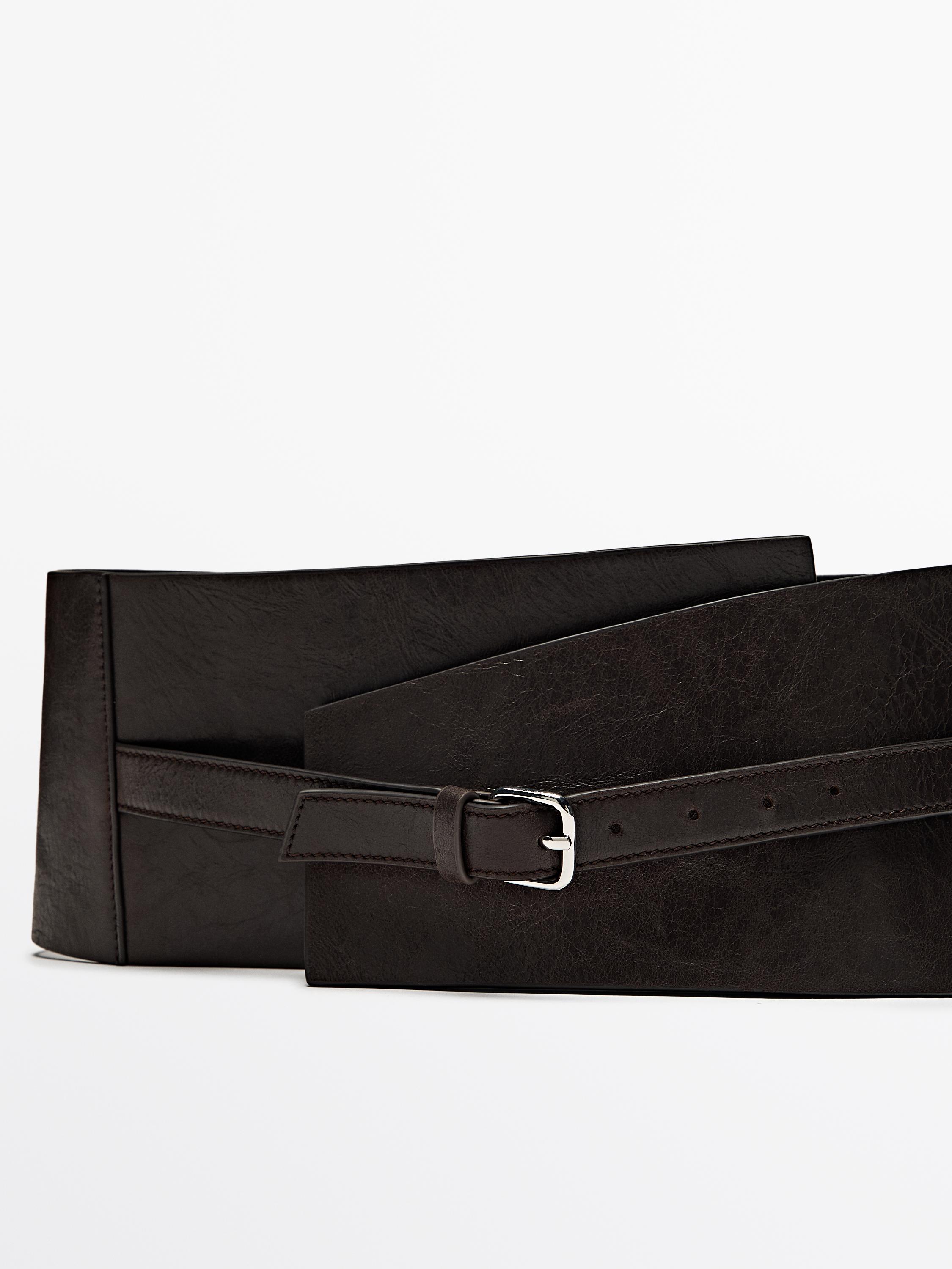 Nappa leather sash belt